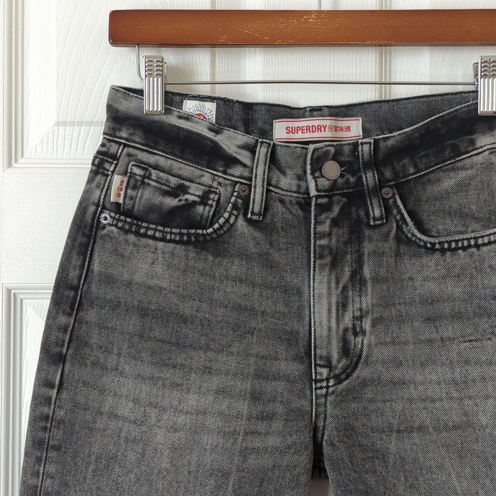 Superdry Classic High Waisted Straight Leg Rigid Jeans Lenox Grey 26/30 - Picture 10 of 16